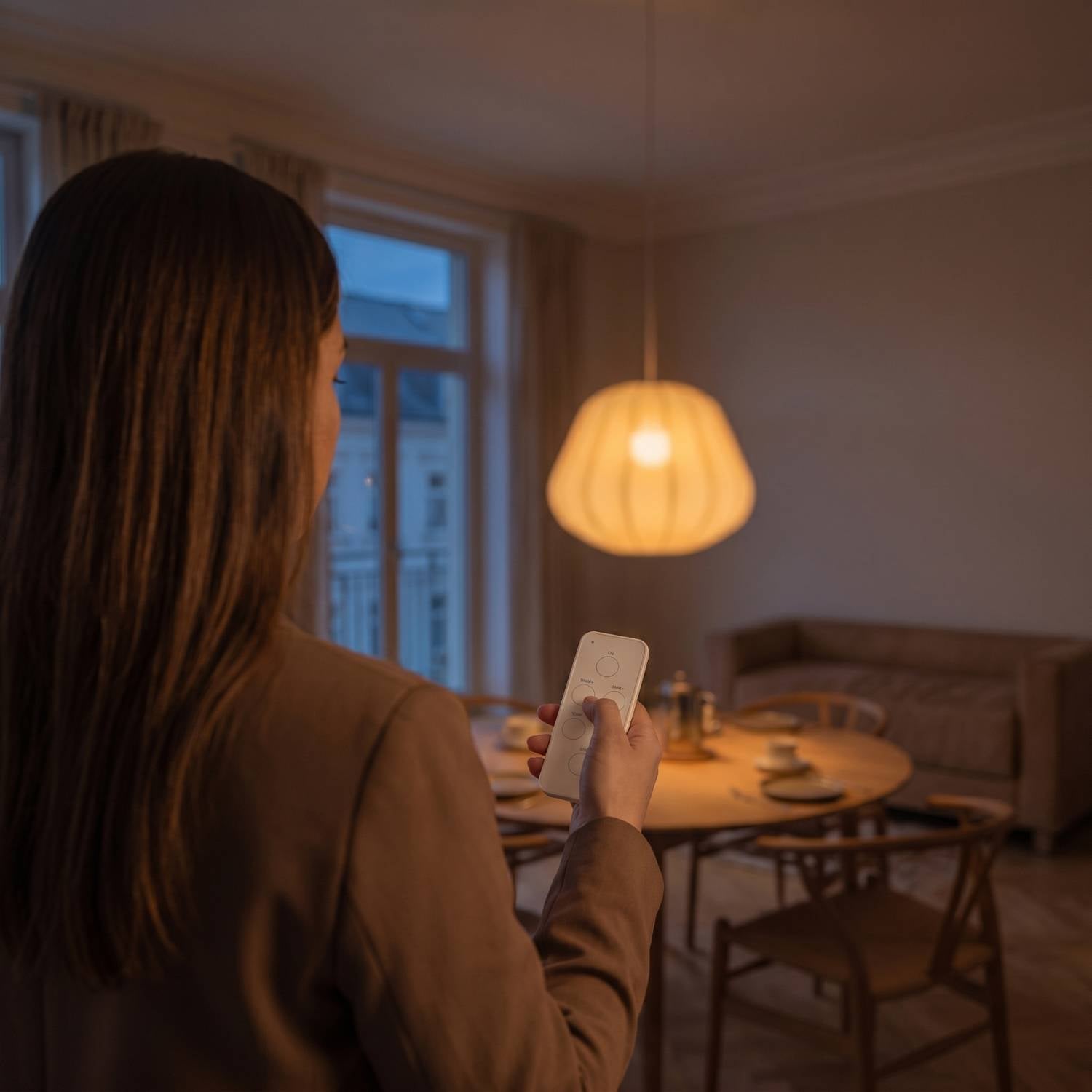 Luna Pendant Light | Soft Fabric Shade, Adjustable Height