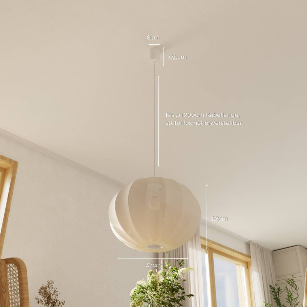 Luna Pendant Light | Soft Fabric Shade, Smart LED Included