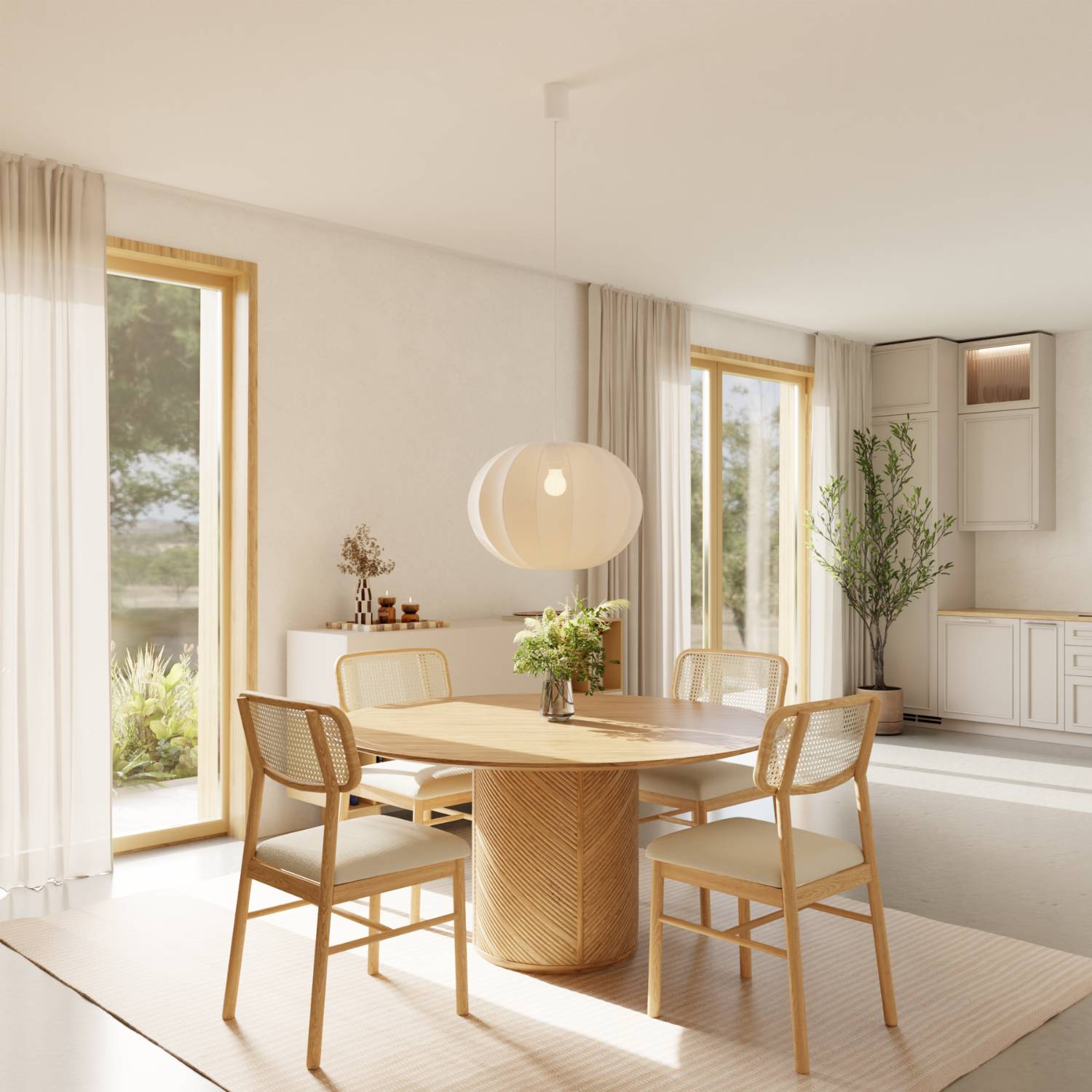 Luna Pendant Light | Soft Fabric Shade, Smart LED Included