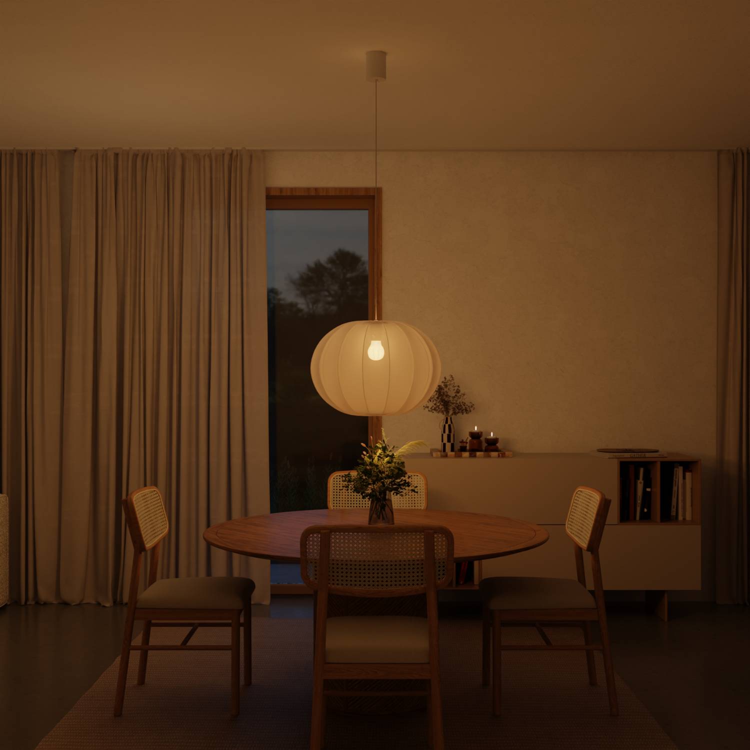 Luna Pendant Light | Soft Fabric Shade, Smart LED Included