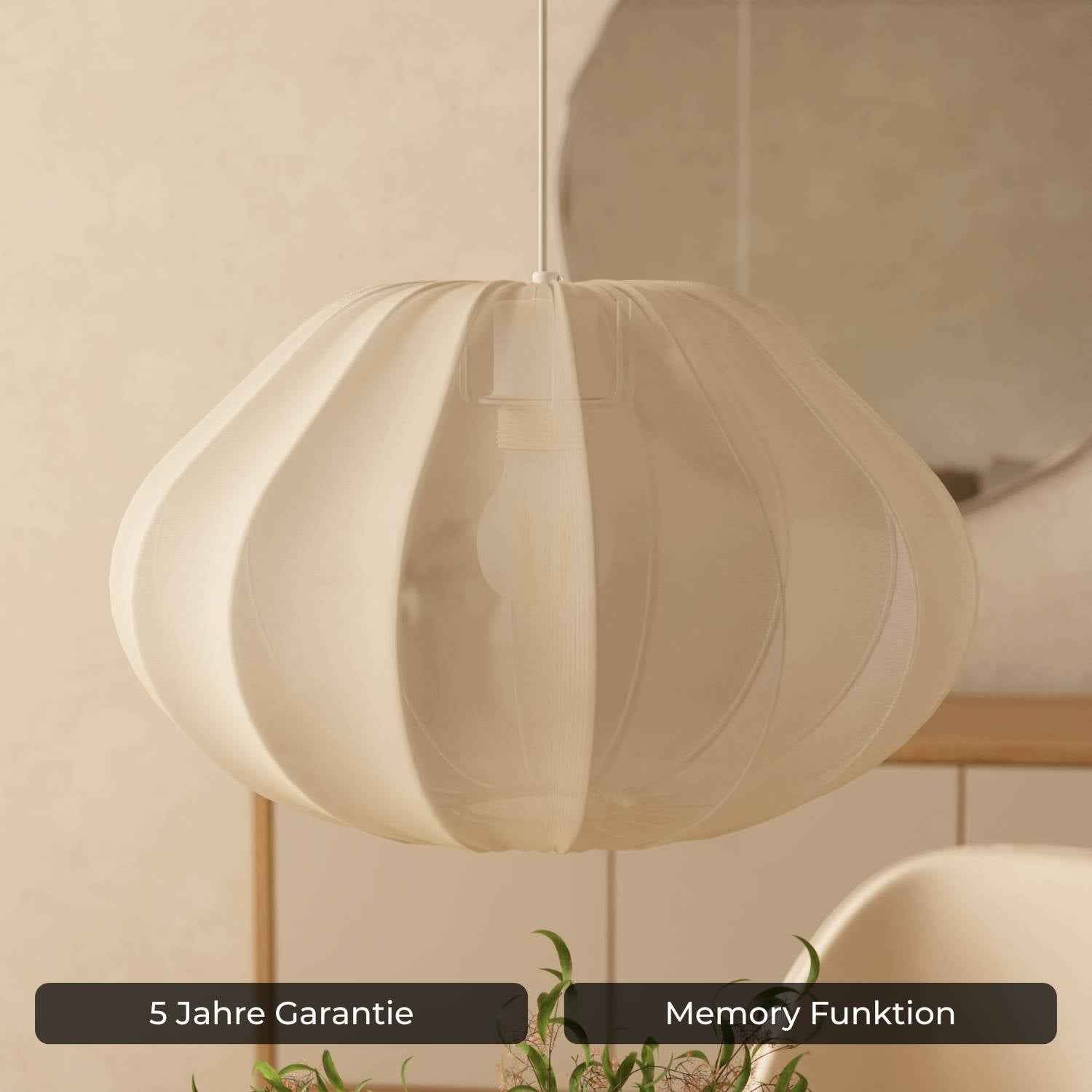 Luna Pendant Light | Soft Fabric Shade, Adjustable Height
