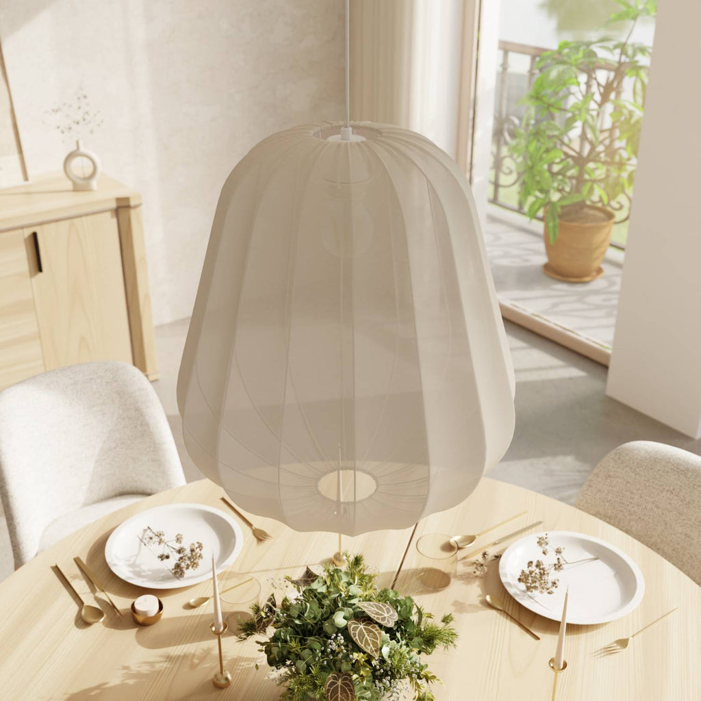 Luna Pendant Light | Soft Fabric Shade, Adjustable Height