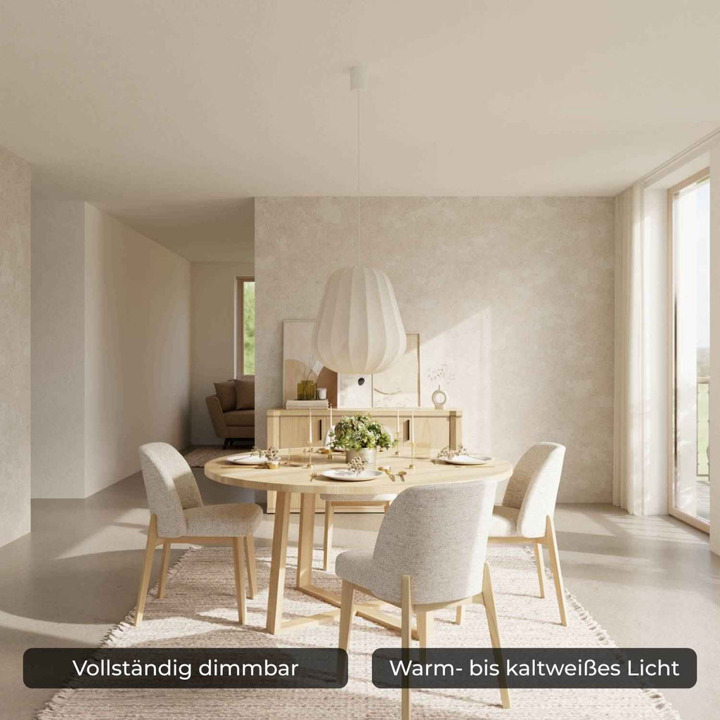 Luna Pendant Light | Soft Fabric Shade, Adjustable Height