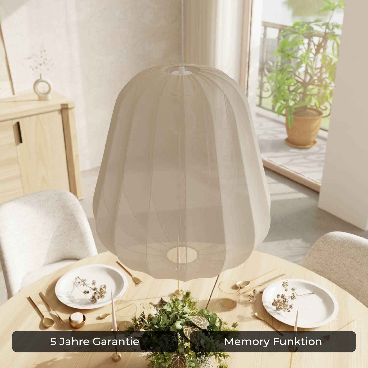 Luna Pendant Light | Soft Fabric Shade, Adjustable Height