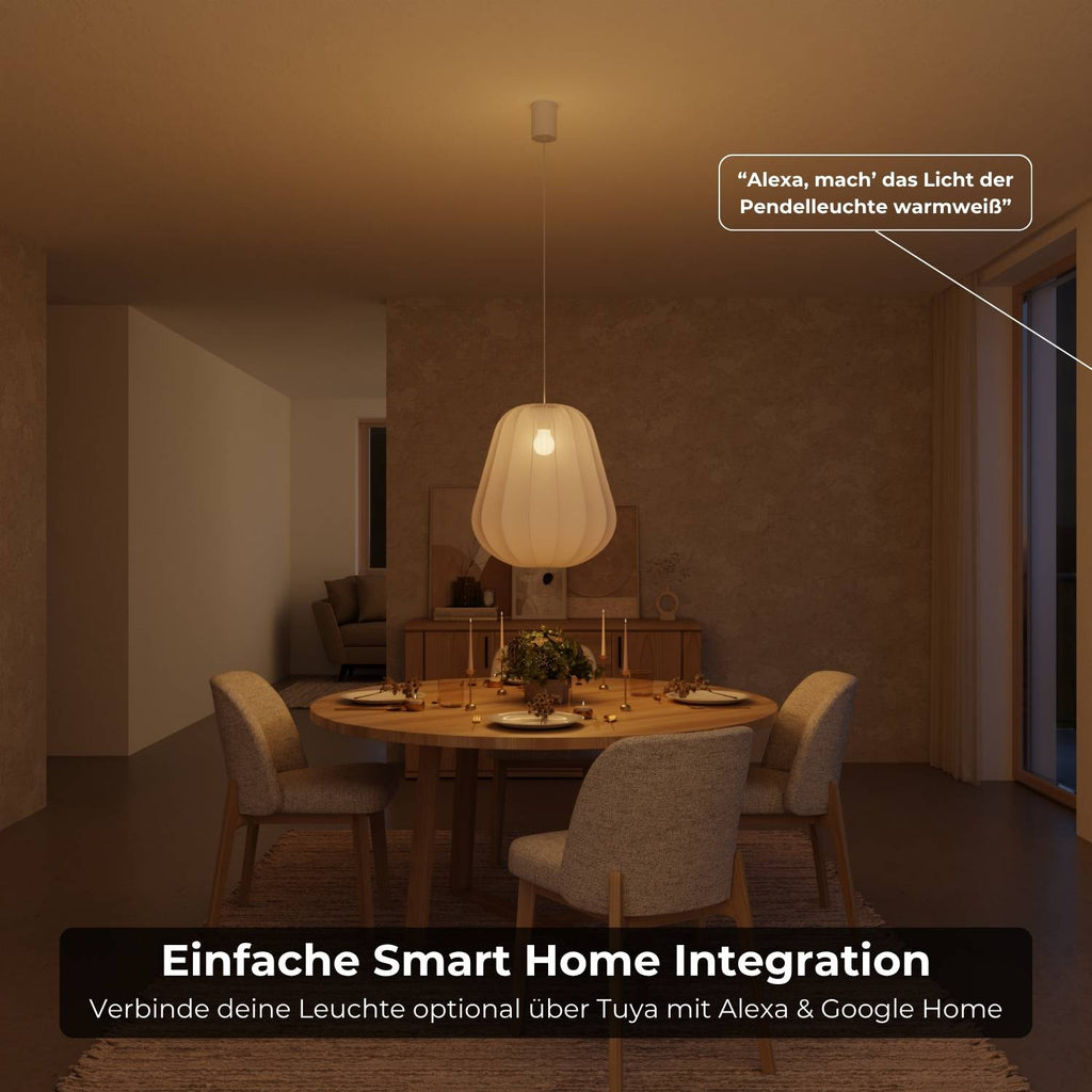 Luna Pendant Light | Soft Fabric Shade, Adjustable Height