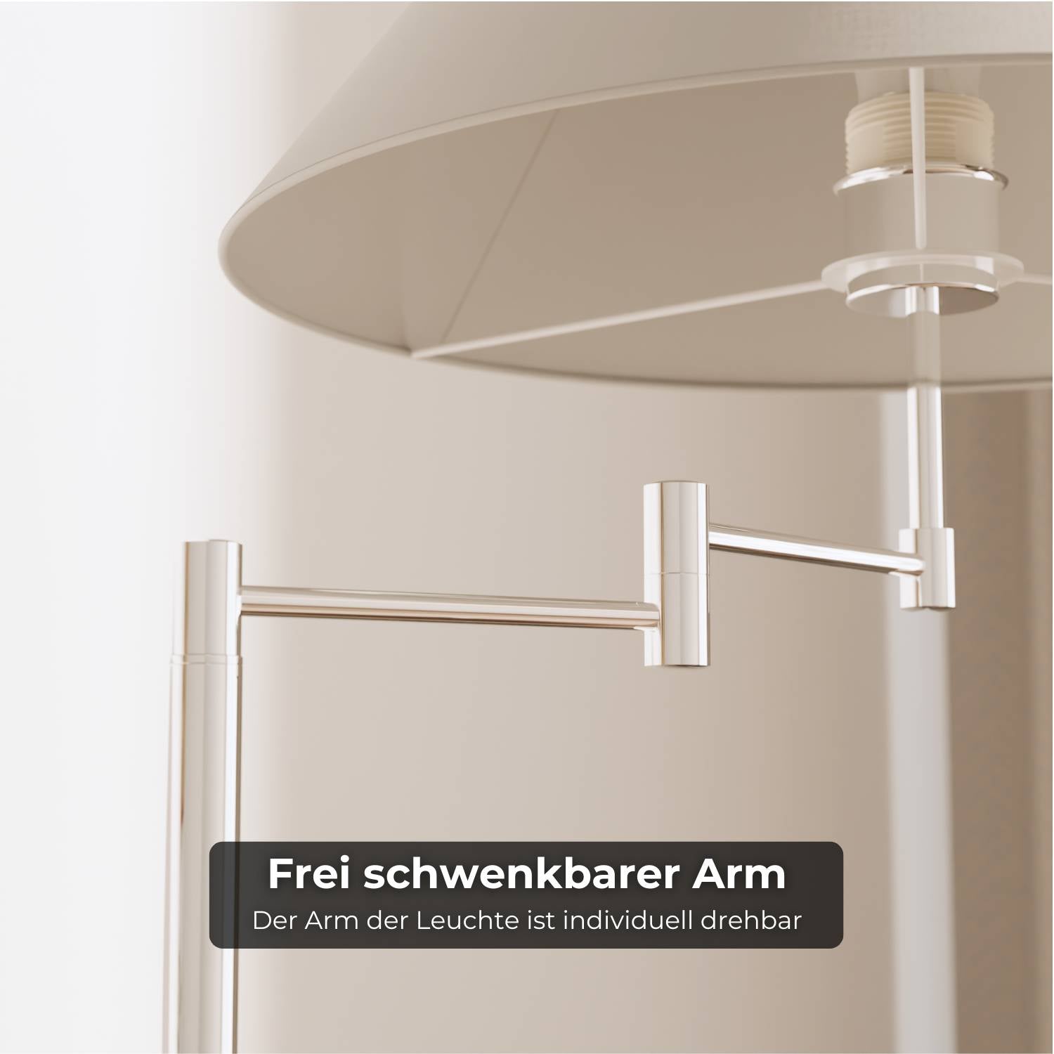 Belo Floor Lamp | Adjustable Arm, Chrome Design