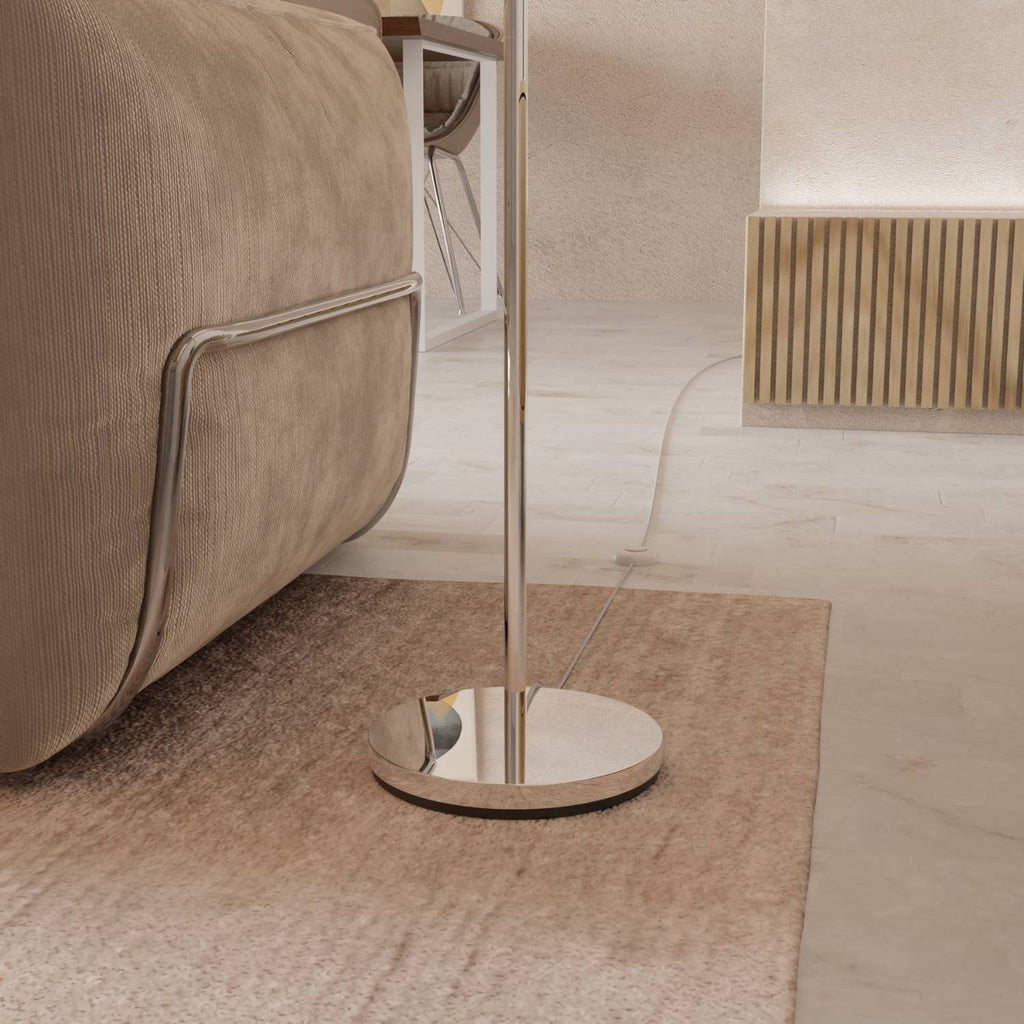 Melo Chrome Floor Lamp | Adjustable Arm, E27 Socket