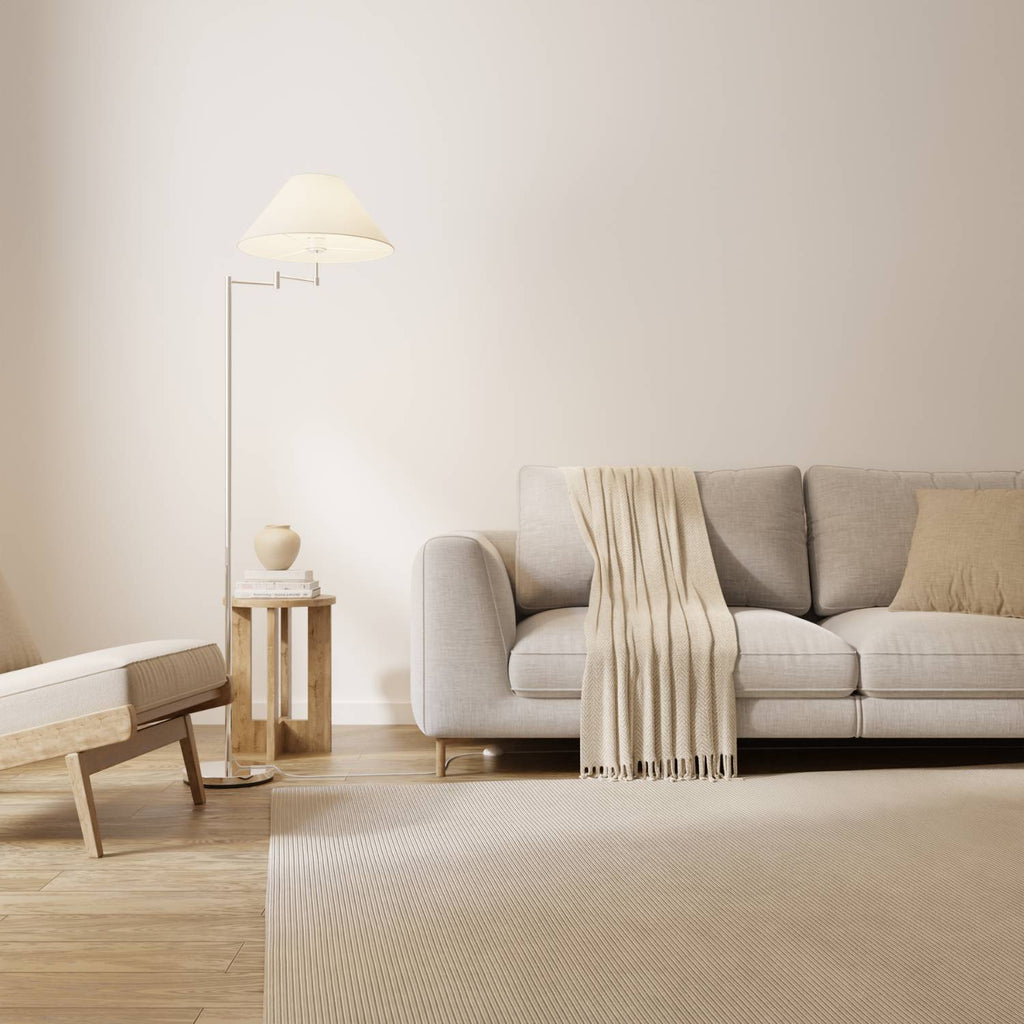 Belo Floor Lamp | Adjustable Arm, Chrome Design