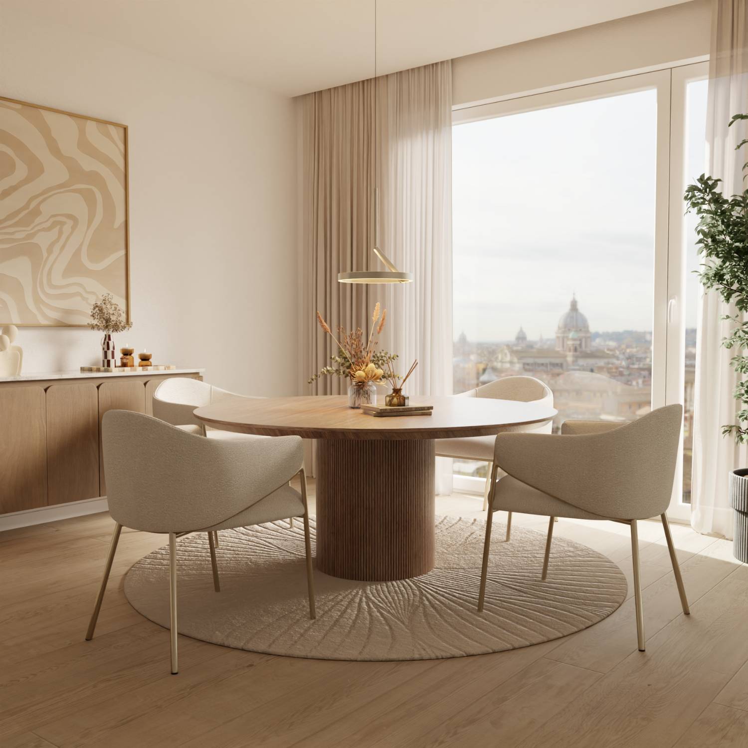 Nero Pendant Light | Adjustable Height, Elegant Up- & Downlight