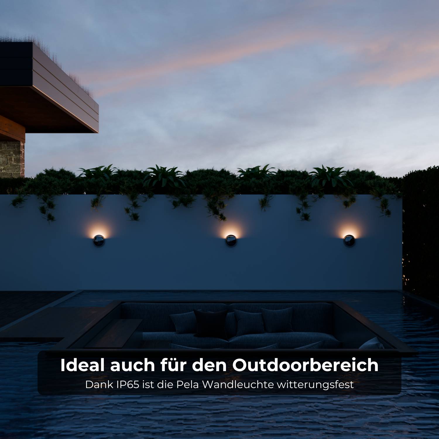 Bela Wall Light | Modern Chrome Finish, IP65 Weatherproof
