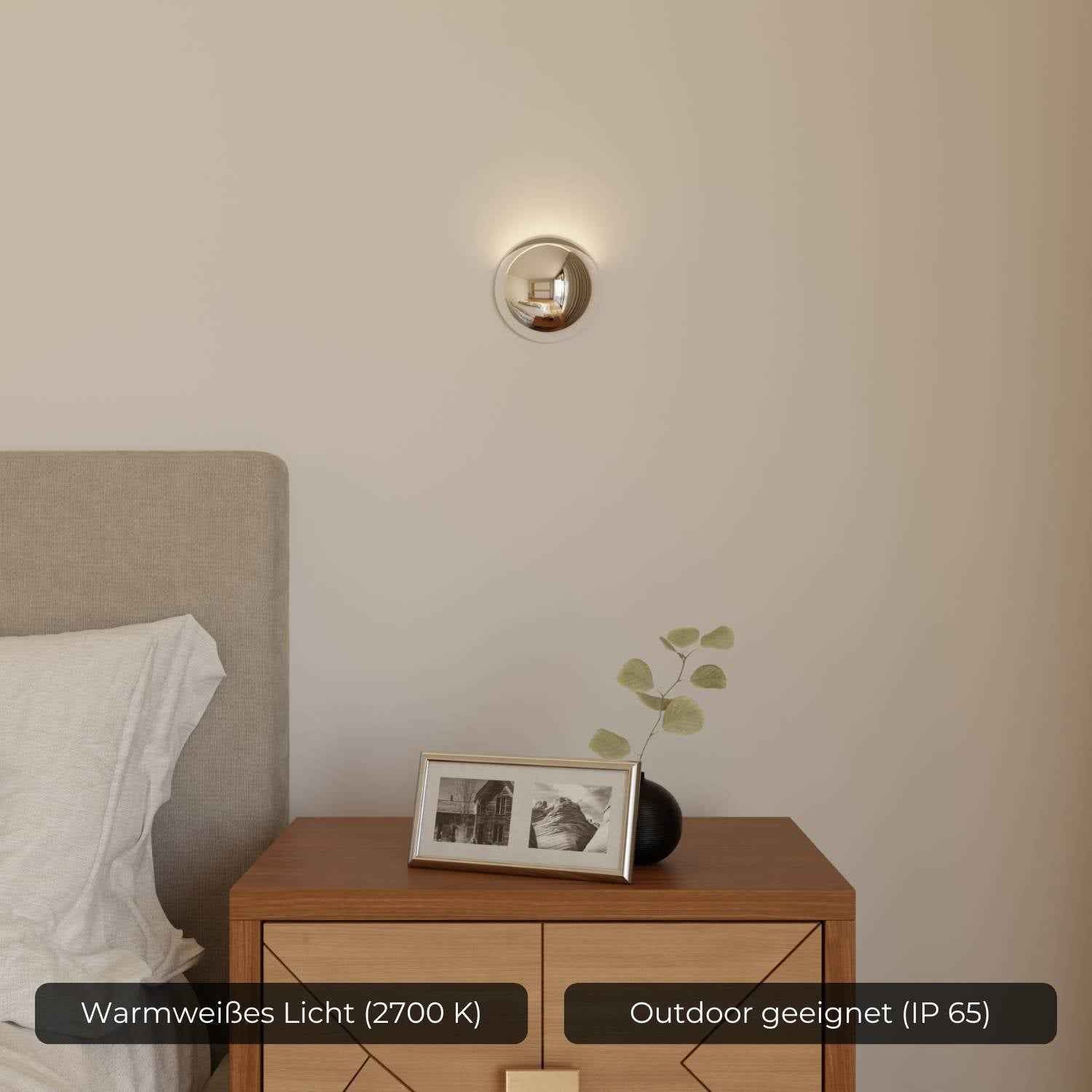 Bela Wall Light | Modern Chrome Finish, IP65 Weatherproof