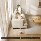 Rovea Floor Lamp | Genuine Travertine Base, Warm Diffused Light