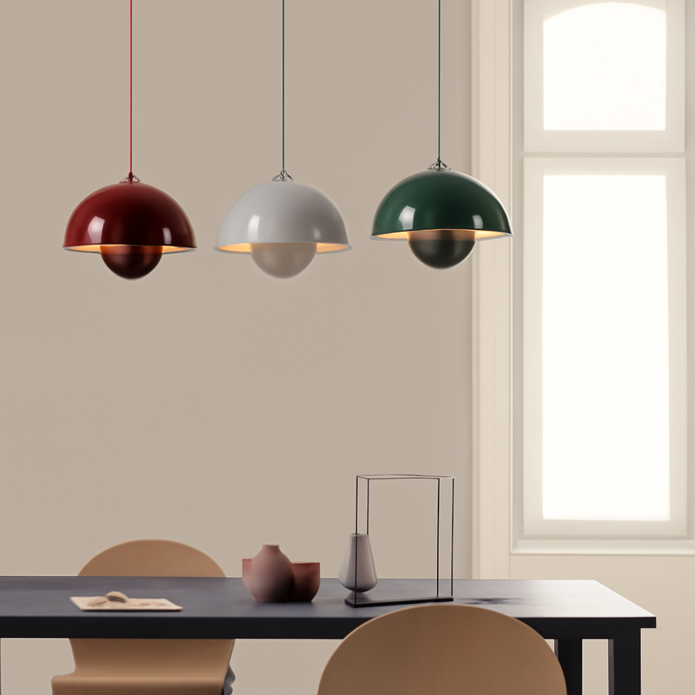 Lumina: Modern Scandinavian Pendant Light with Colored LED Bulbs