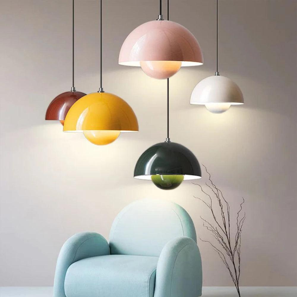 Lumina: Modern Scandinavian Pendant Light with Colored LED Bulbs