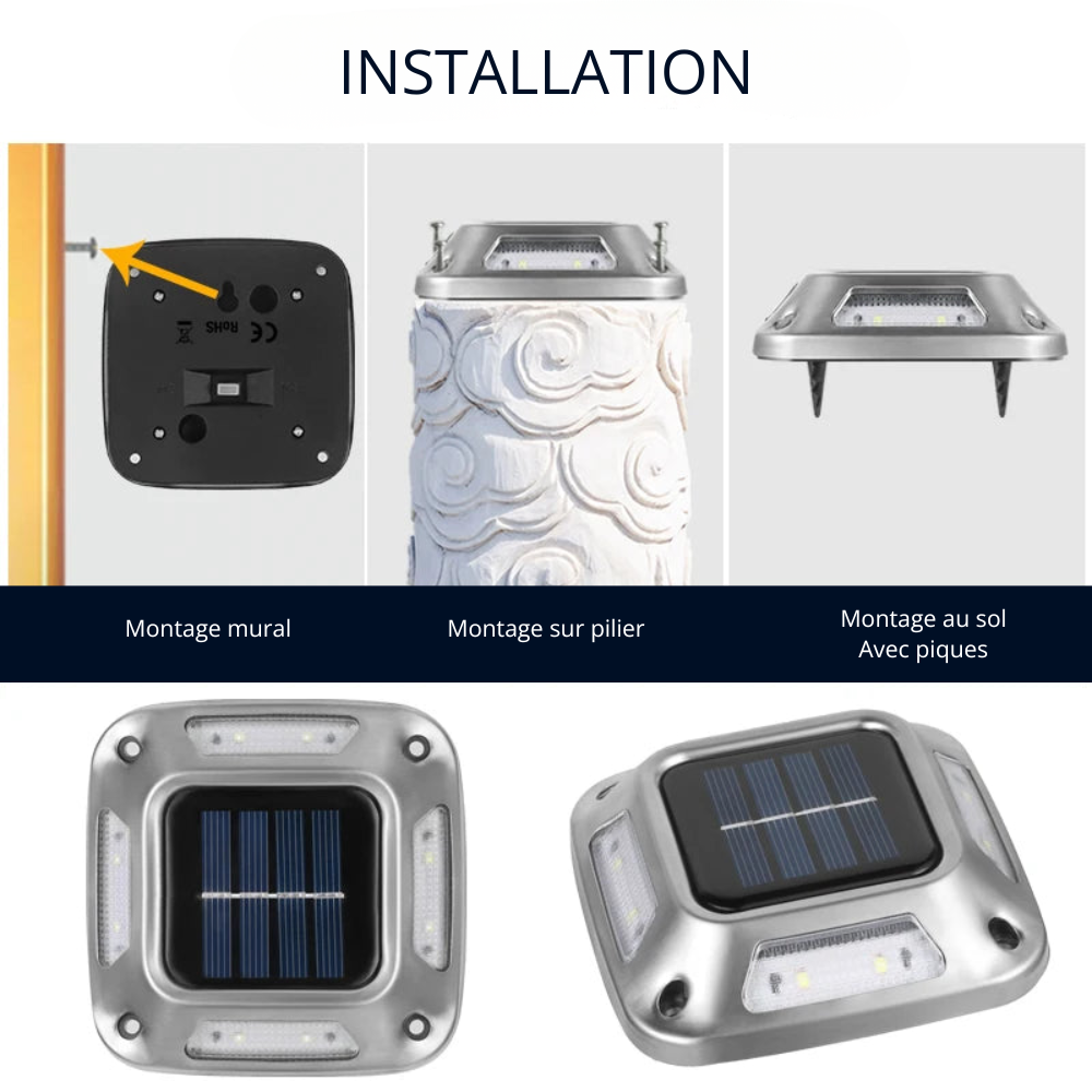Cygnora – Solar LED Ground Spotlights Set of 4