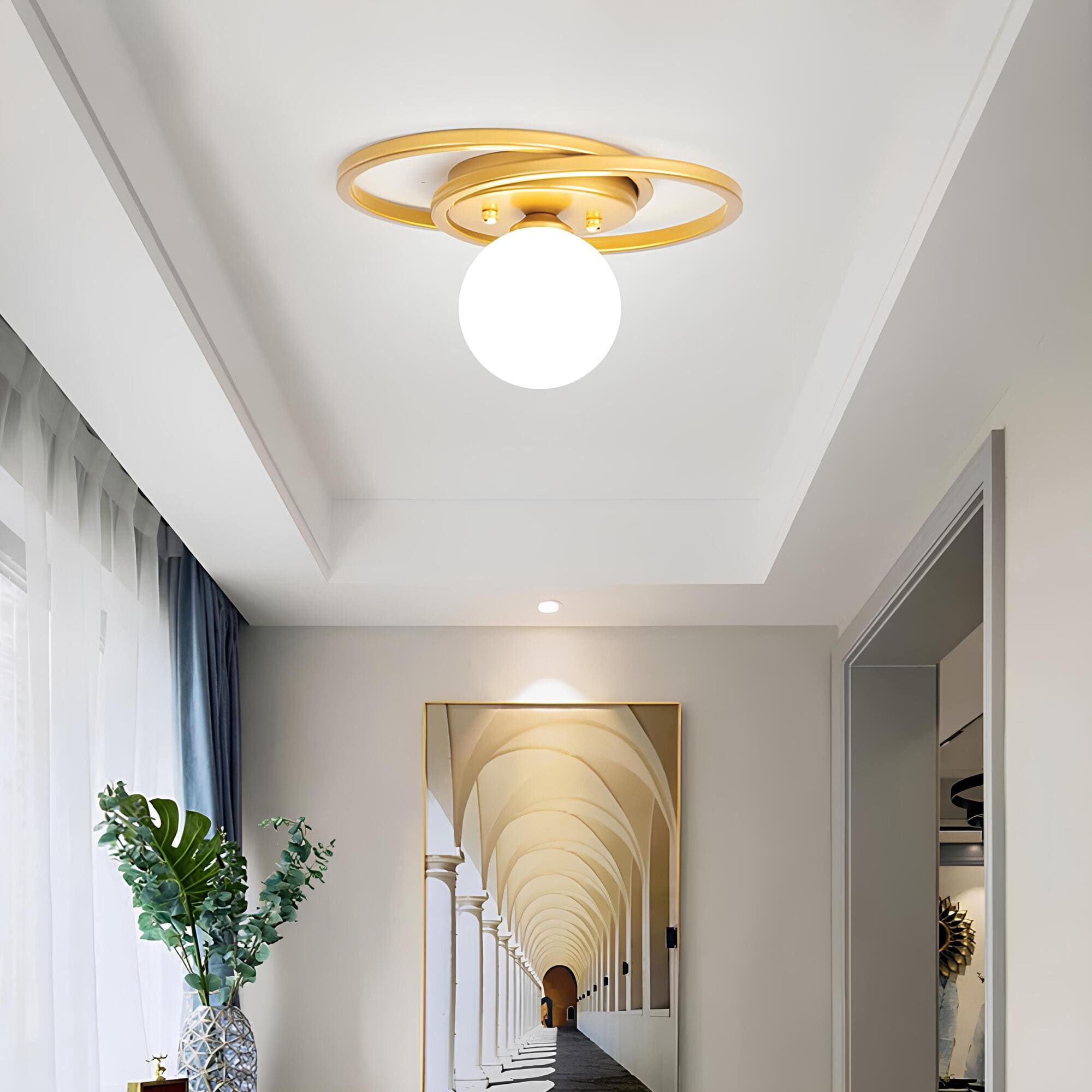 Alura - Golden LED Ceiling Light with Timeless Spherical Design
