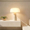 Bela Table Lamp | Genuine Travertine Base, Mouth-Blown Glass Shade