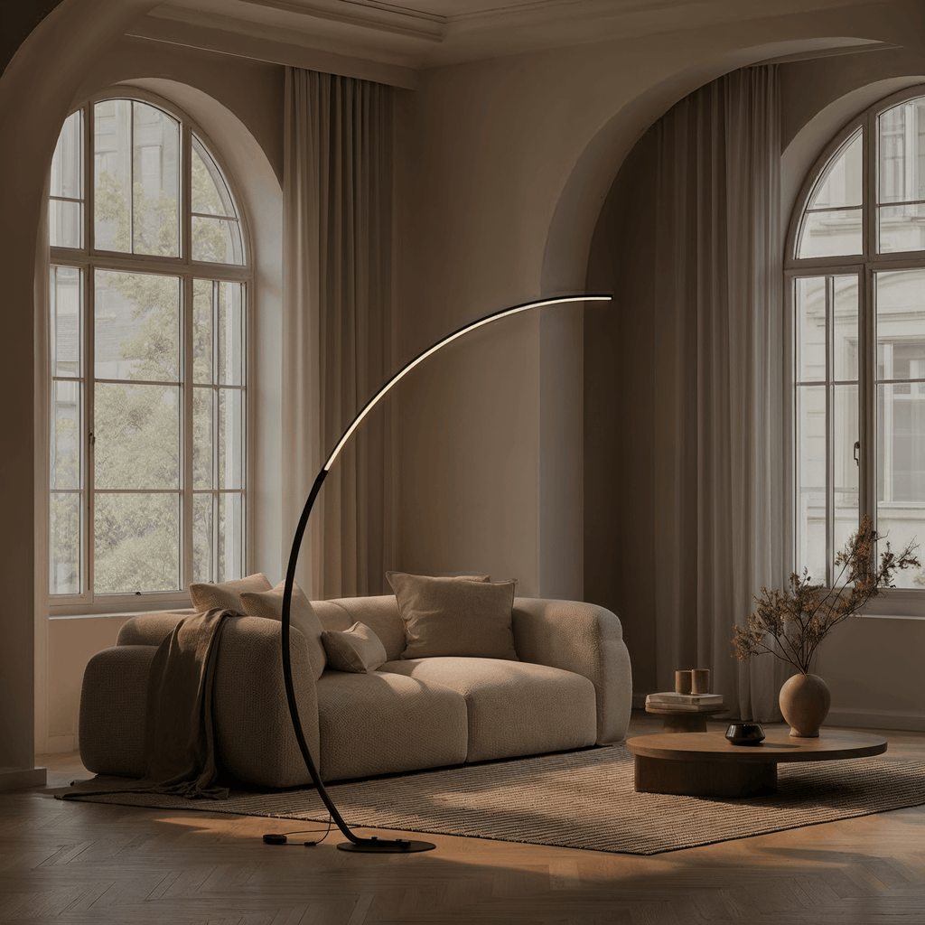 Luna Floor Lamp | Matte Black, Dimmable LED 2700K Light