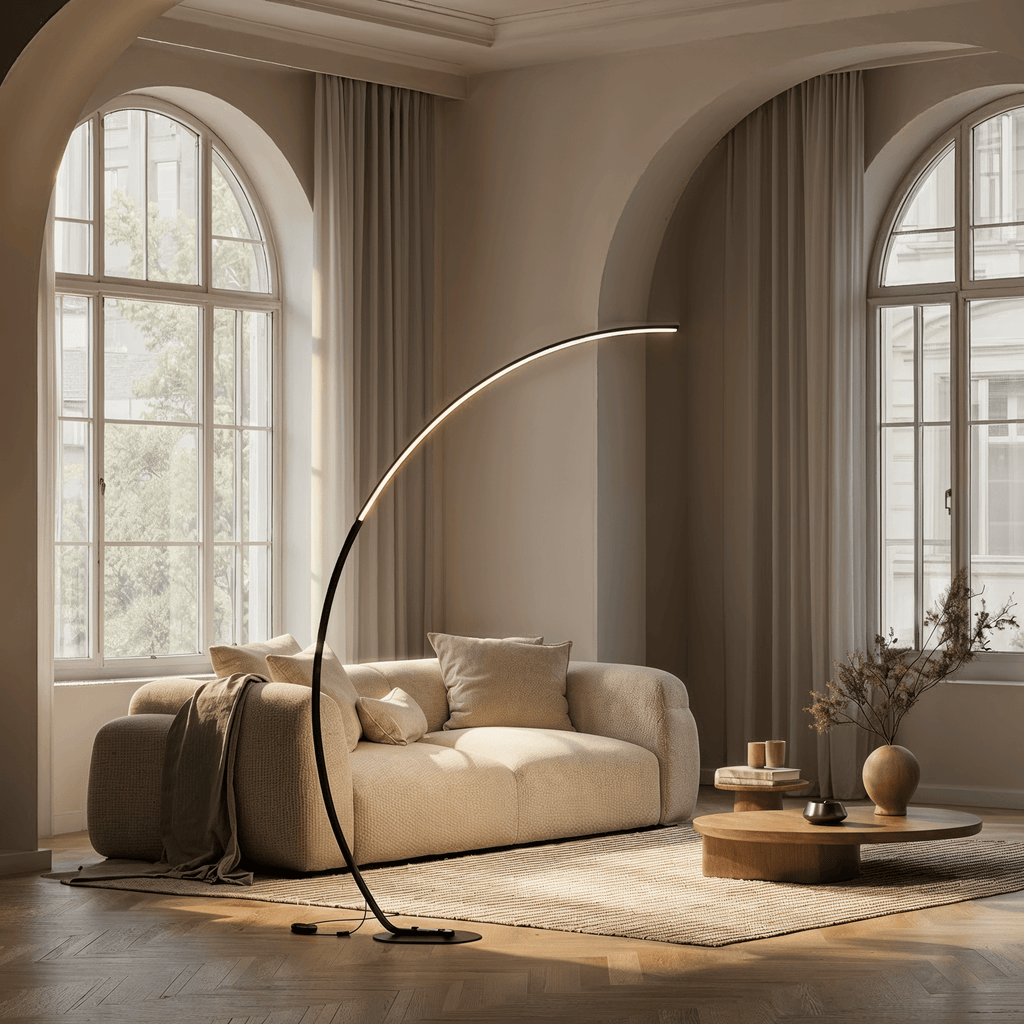 Luna Floor Lamp | Matte Black, Dimmable LED 2700K Light
