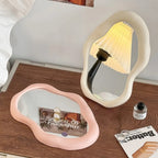 Warped Wall Mirror Irregular Shape Silver Glass Decorative Home Accent