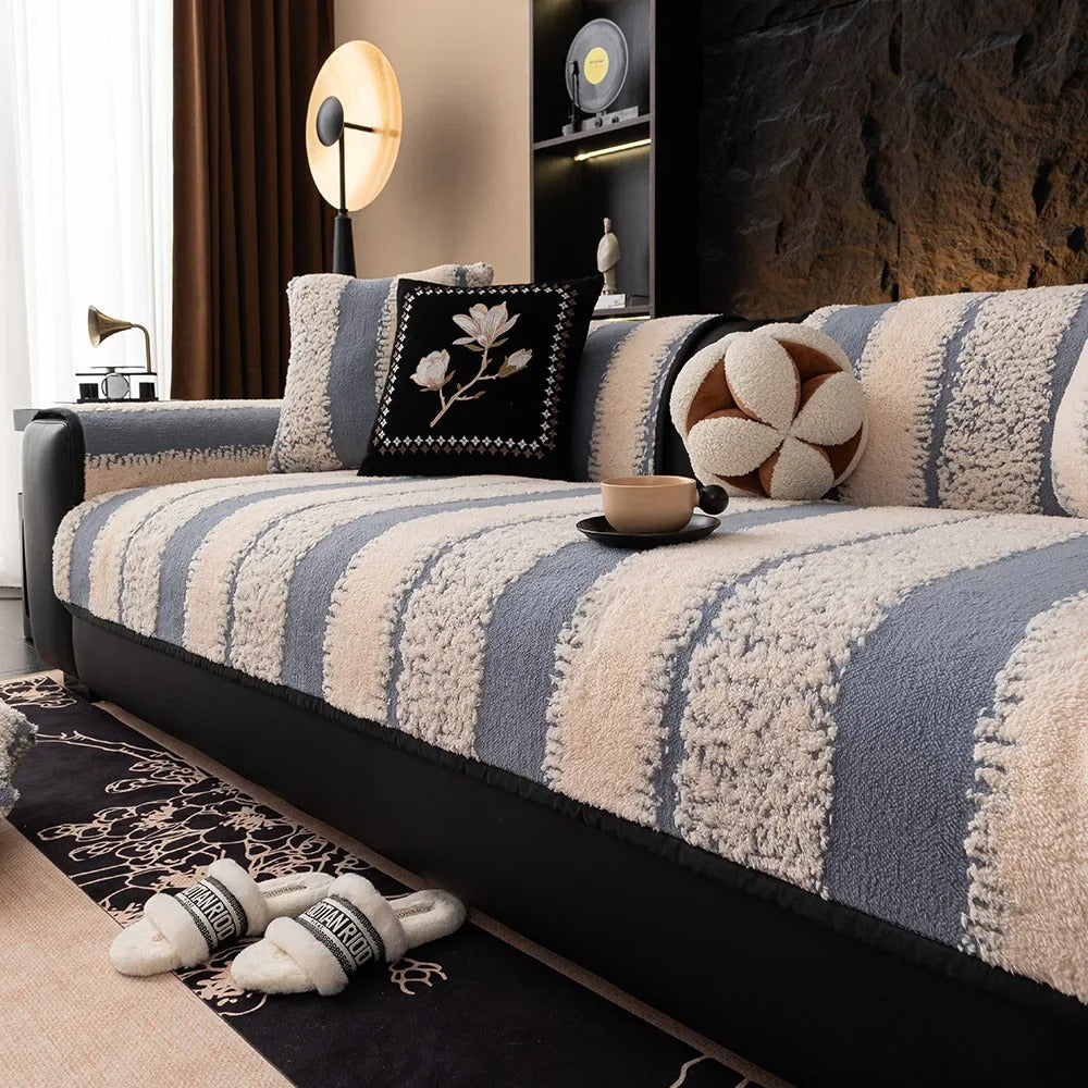 Sofa Cover Plush Polyester Non Slip Machine Washable
