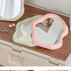 Warped Wall Mirror Irregular Shape Silver Glass Decorative Home Accent