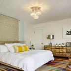 Bela Crystal Ceiling Light | 3-Light Semi Flush Mount, Gold Finish