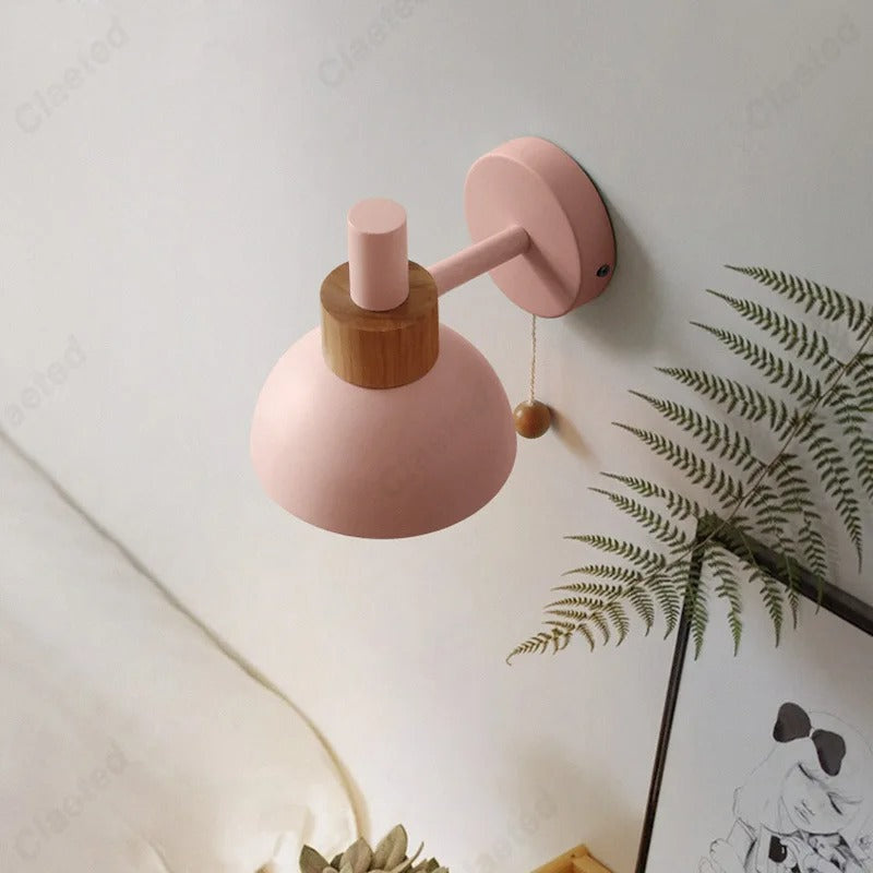 Bela Nordic Wood Wall Lamp | Minimalist Pull-Switch Design