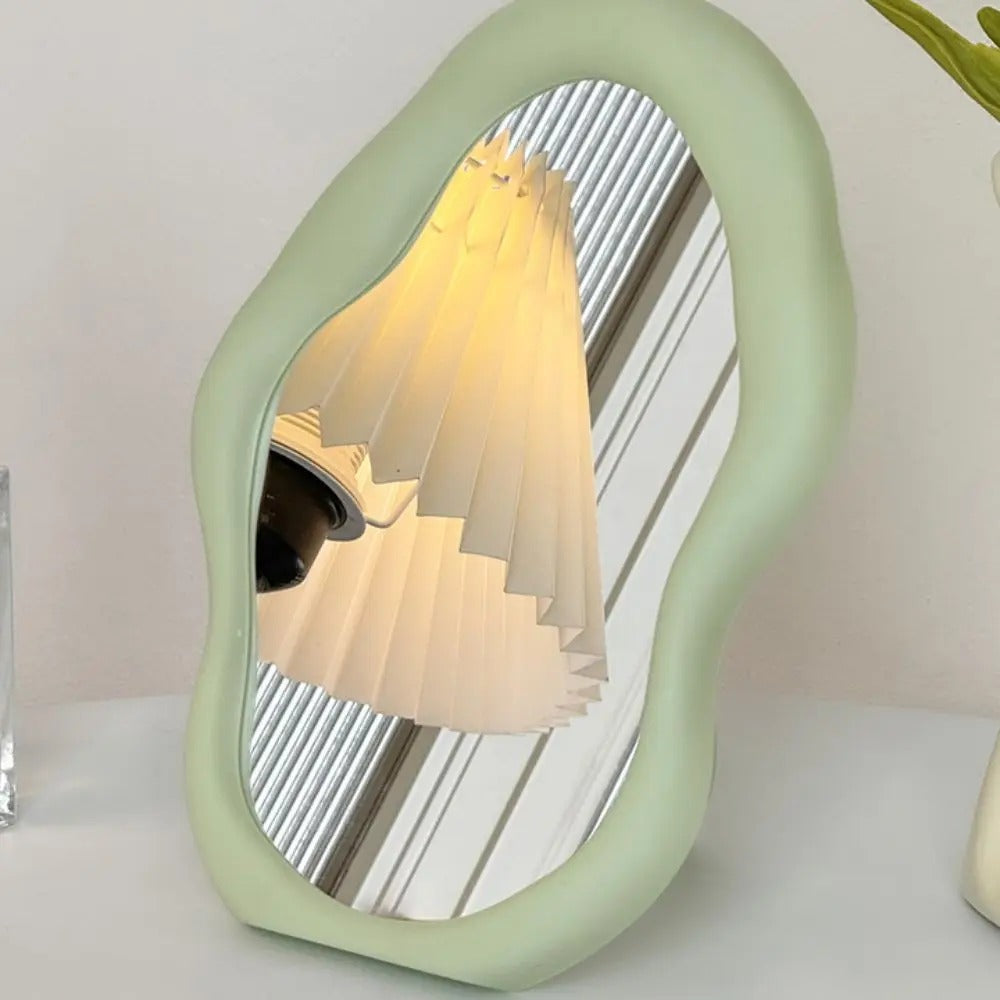 Warped Wall Mirror Irregular Shape Silver Glass Decorative Home Accent