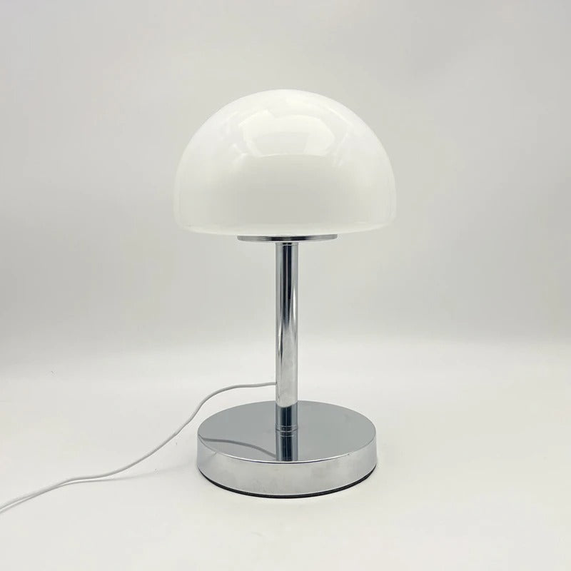 Table Lamp Mushroom Glass Metal Construction Adjustable Shade LED