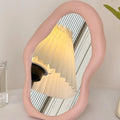 Warped Wall Mirror Irregular Shape Silver Glass Decorative Home Accent