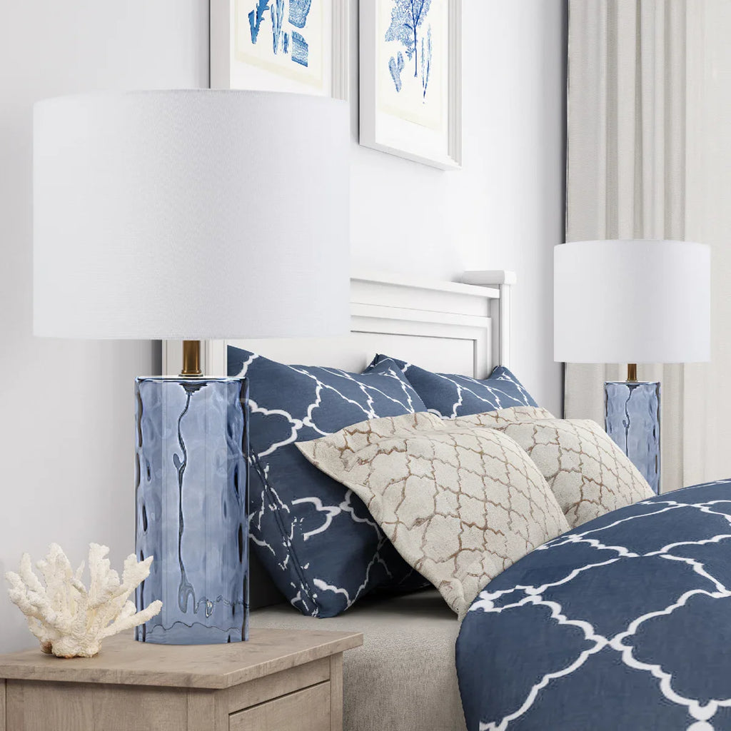 Marina glass table lamp set of 2