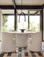 Riviera Round Dining Table | Fluted Base, Solid Wood