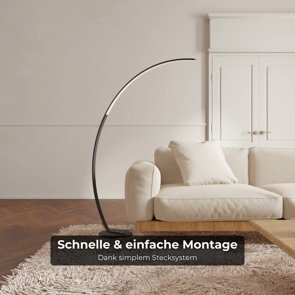 Mavea Arc Floor Lamp | Curved Body, Minimalist Design