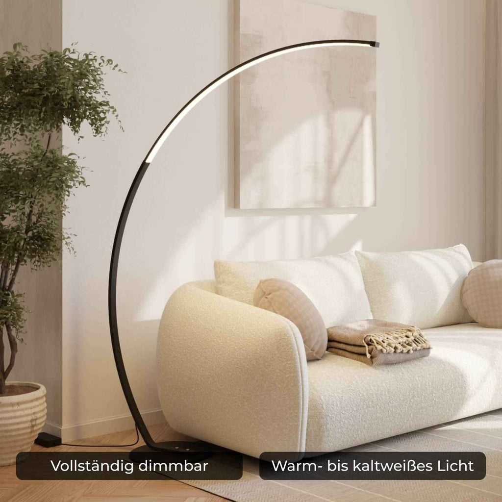 Mavea Arc Floor Lamp | Curved Body, Minimalist Design