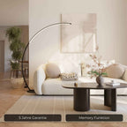 Mavea Arc Floor Lamp | Curved Body, Minimalist Design