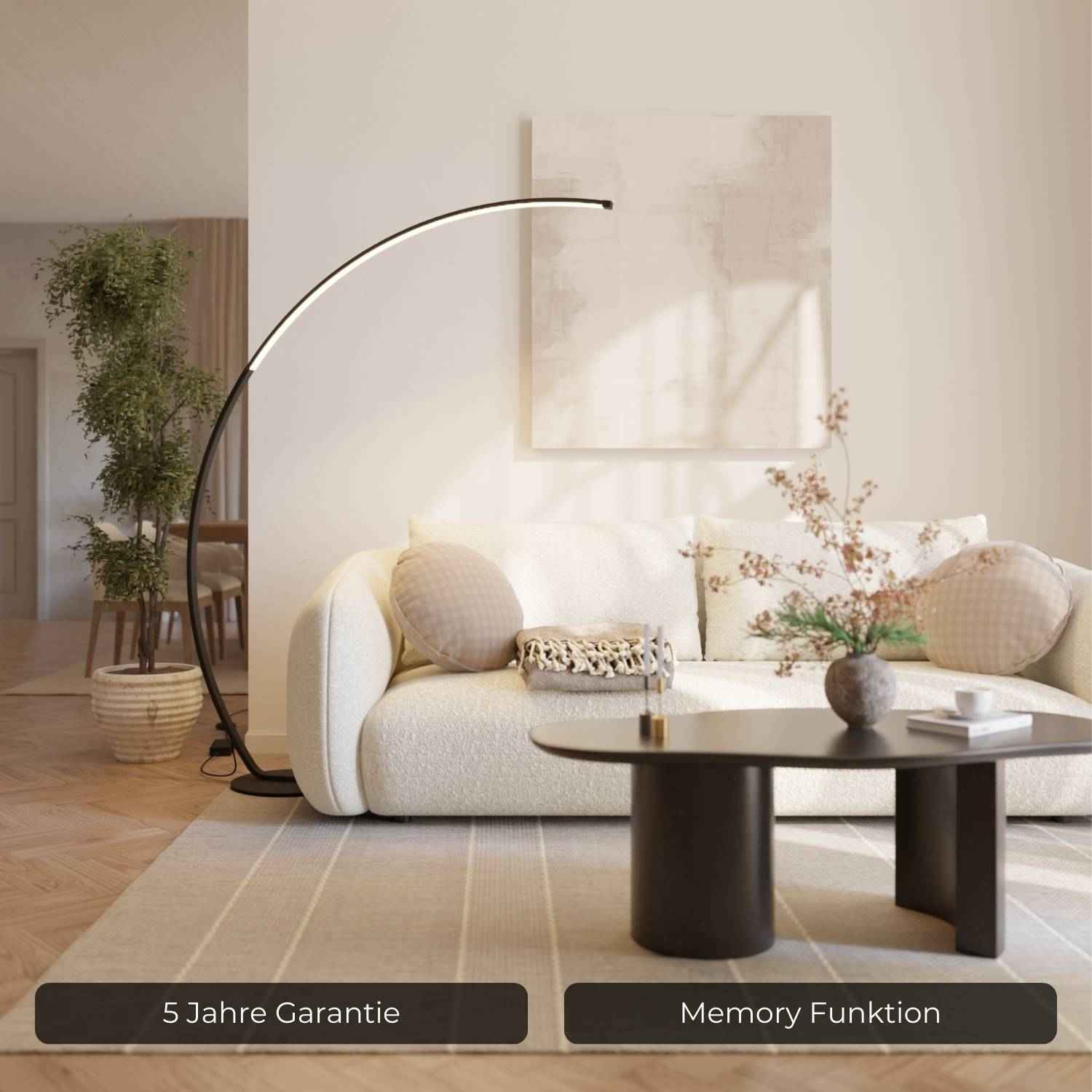 Mavea Arc Floor Lamp | Curved Body, Minimalist Design