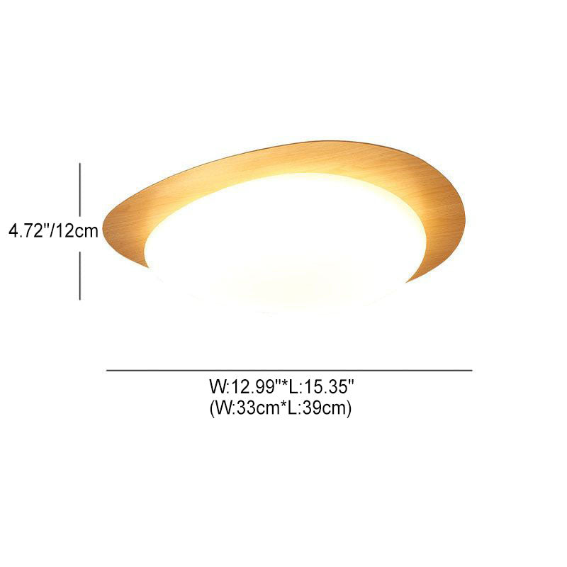 Nordic Style Iron Wood Grain Pebble LED Flush Mount Ceiling Fixture