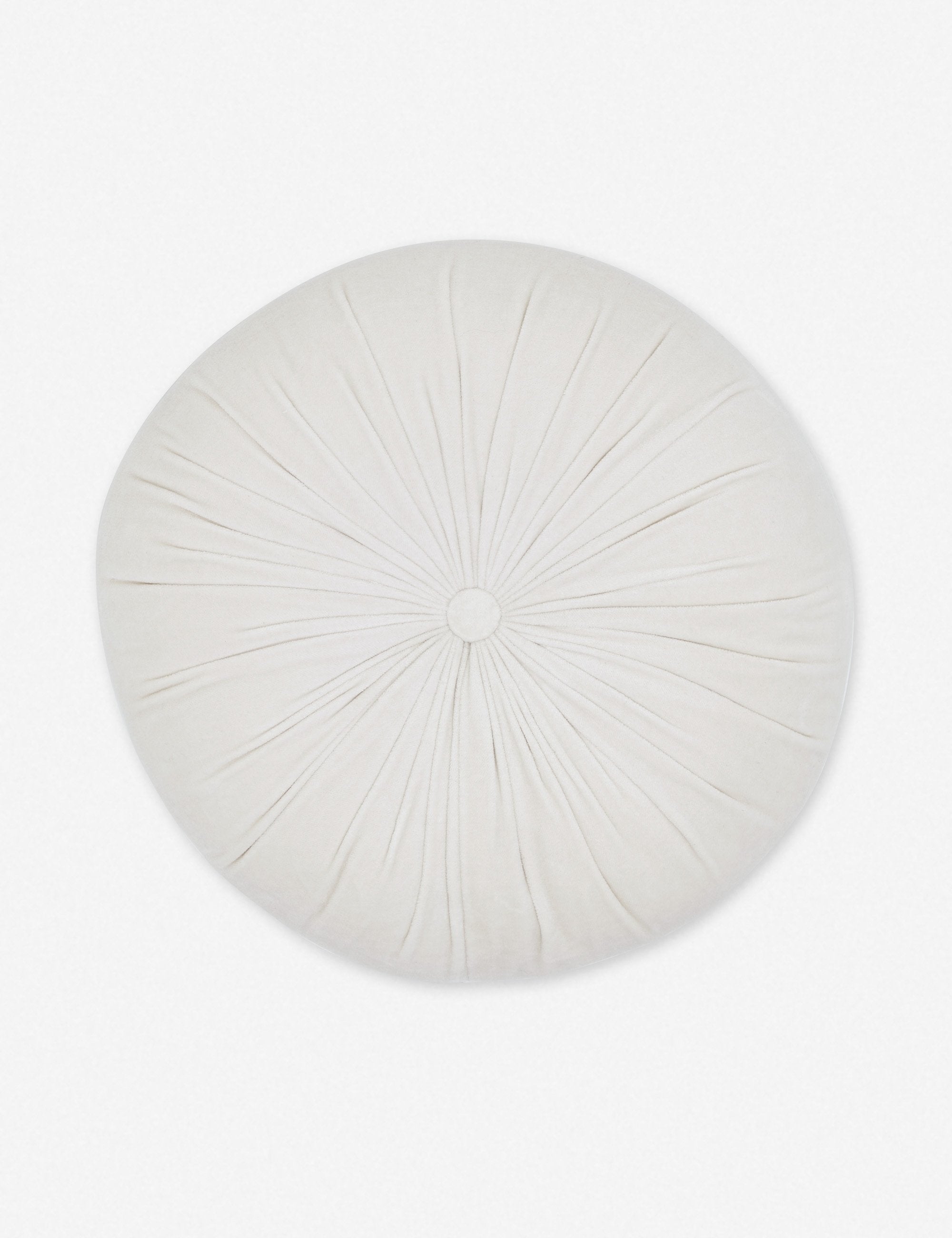 Mira Velvet Round Pillow | Pleated Texture, Soft Hues