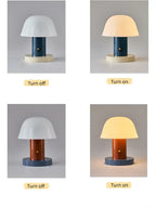 Bello Mushroom Table Lamp | Rechargeable LED, Touch Control Dimming