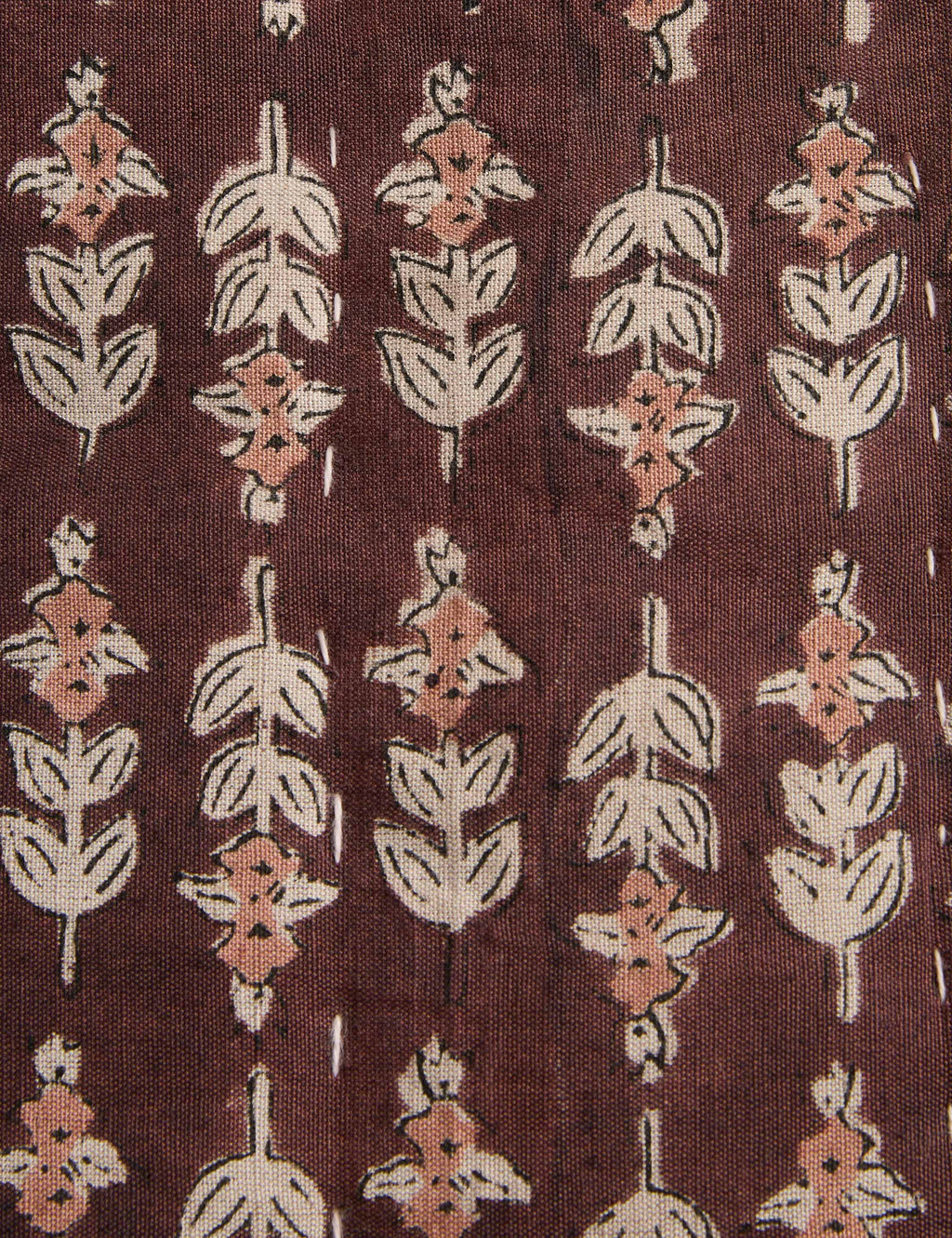 Bela Quilt | Linen Cotton Blend, Floral Block Print