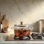 Bela Glass Pot | Borosilicate, Golden Bear Handle, 1.6L