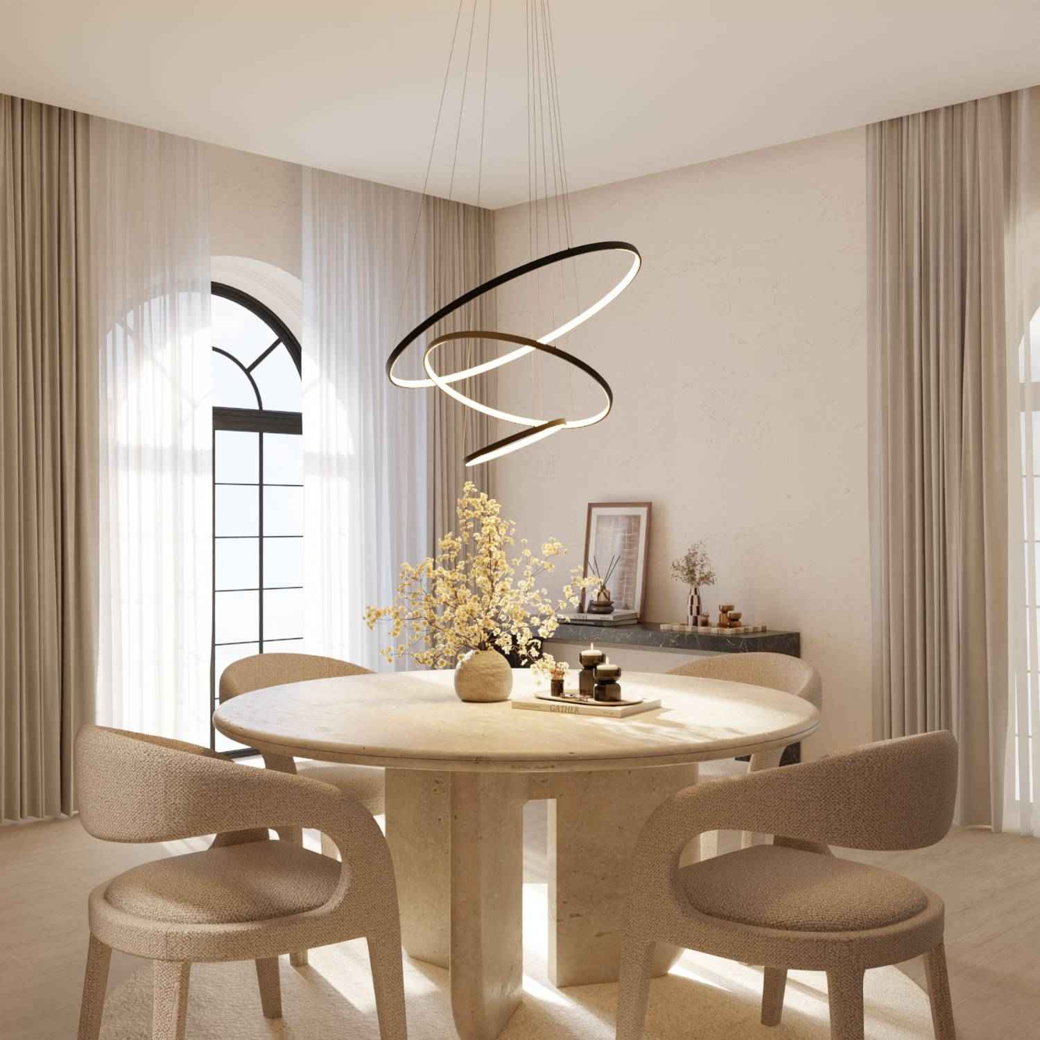Bela Ring Pendant Light | Modern Design, Adjustable Height