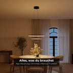 Omeva Pendant Light | Floating Ring Design, Slender Wires
