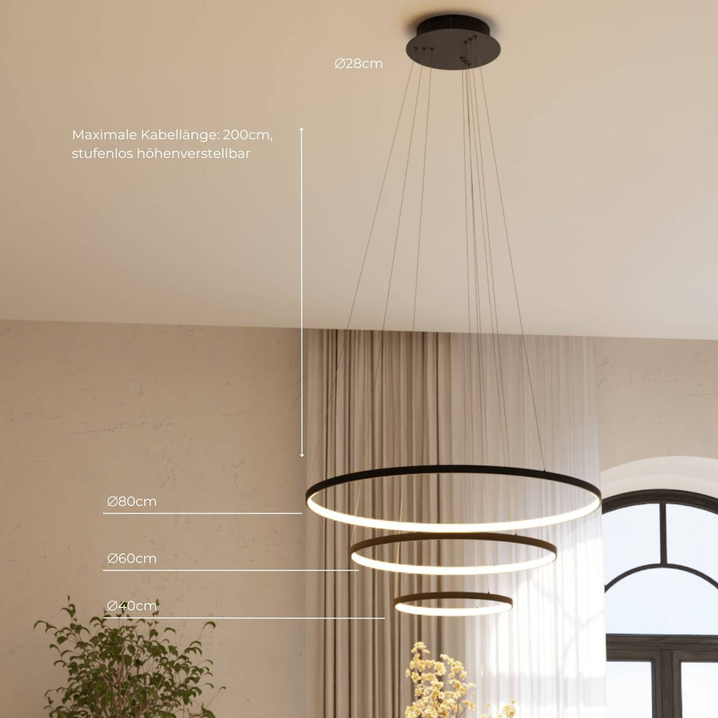 Bela Ring Pendant Light | Modern Design, Adjustable Height