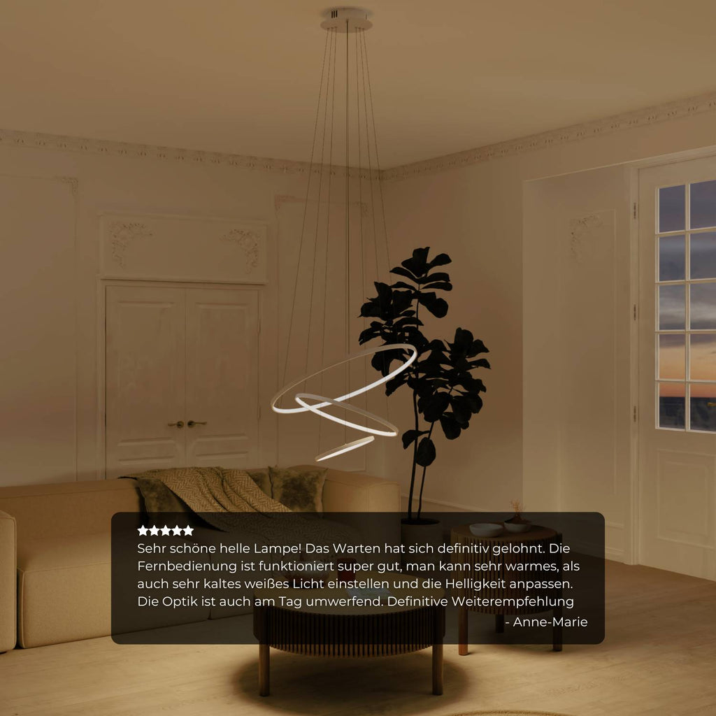 Omeva Pendant Light | Floating Ring Design, Slender Wires