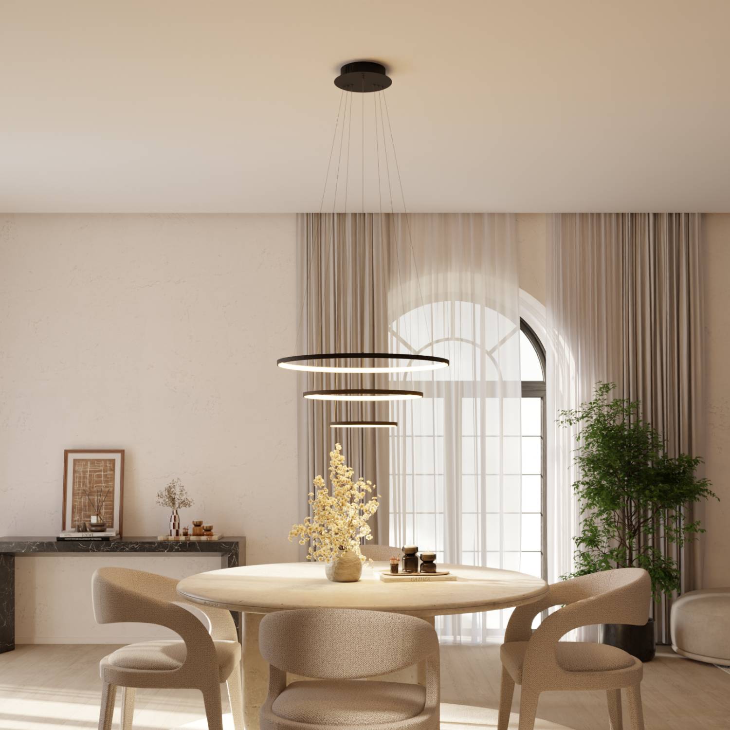 Bela Ring Pendant Light | Modern Design, Adjustable Height