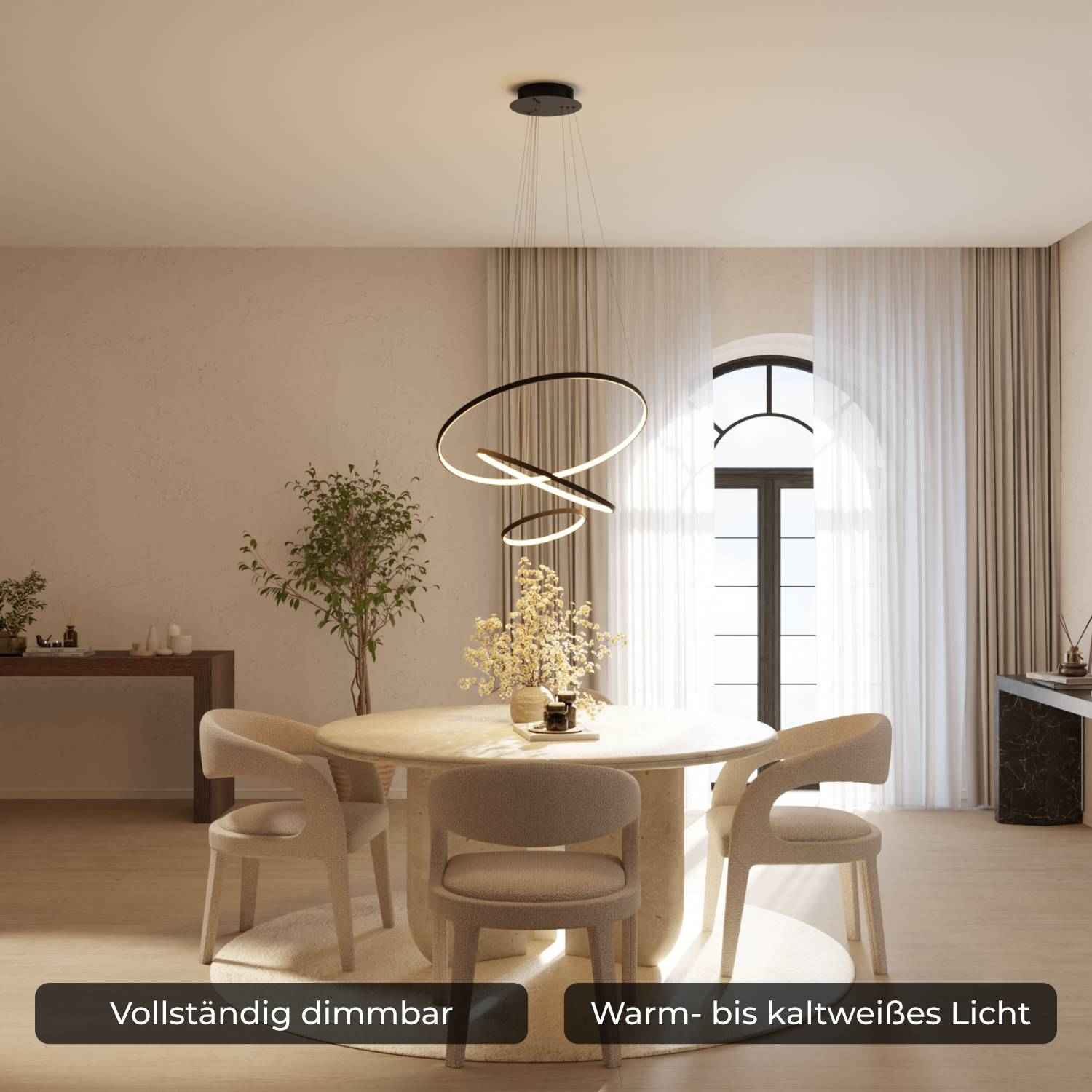 Bela Ring Pendant Light | Modern Design, Adjustable Height