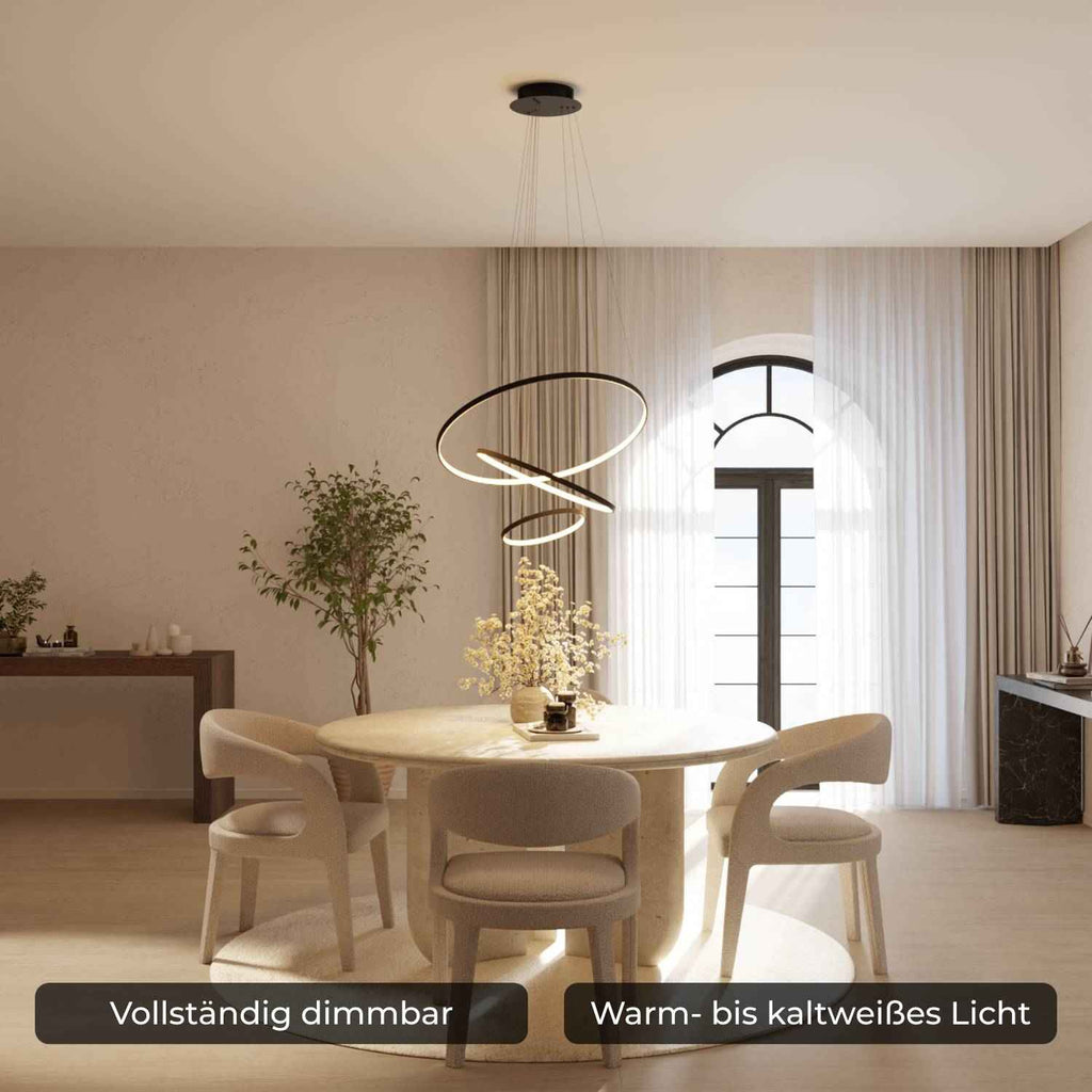 Omeva Pendant Light | Floating Ring Design, Slender Wires