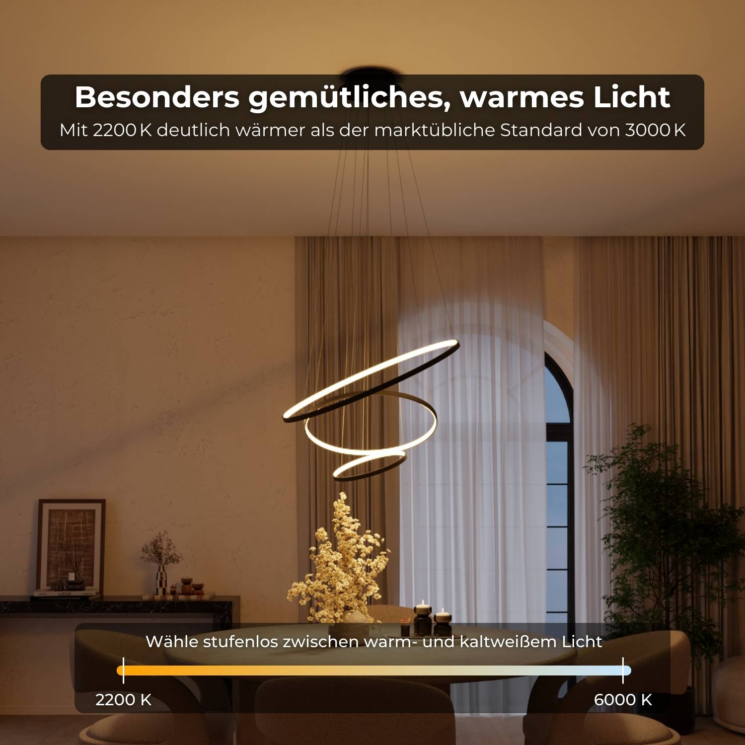 Bela Ring Pendant Light | Modern Design, Adjustable Height
